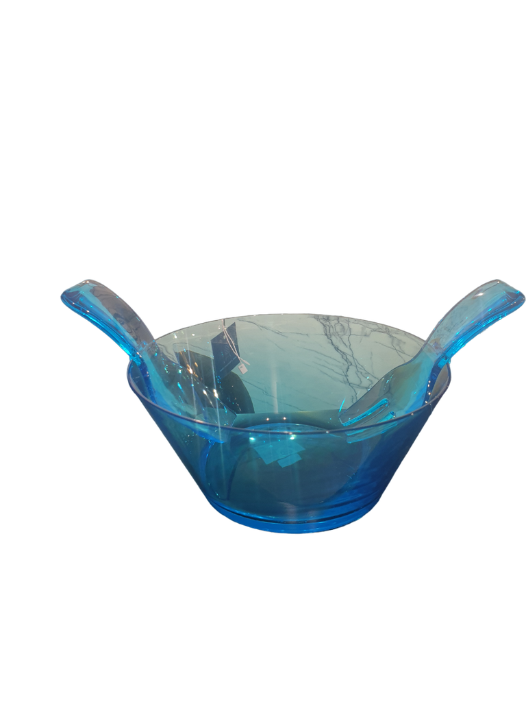 SERVER SET SALAD BOWL FULMINE TURQUOISE